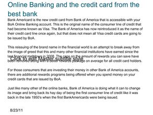  Online Banking and the credit card from the best bank