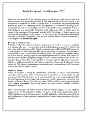 Joomla Development – Finest open source CMS