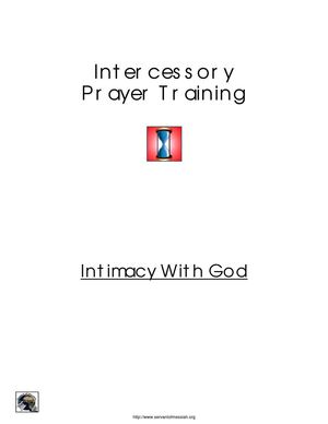Prayer and Intecessor Training a Workbook
