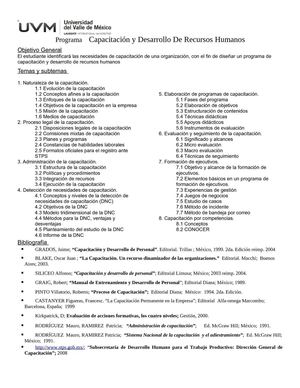 Programa Capacitacion y desarrollo