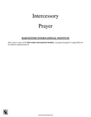 Intercessory Prayer Training