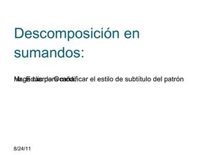 Descomposicion de Cantidades