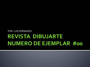 REVISTA  DIBUJARTE   NUMERO DE EJEMPLAR