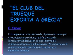 El club del trueque se exporta a grecia