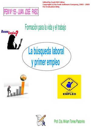 Búsqueda laboral y primer empleo