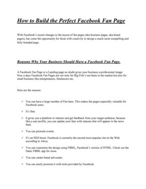 How to Build the Perfect Facebook Fan Page