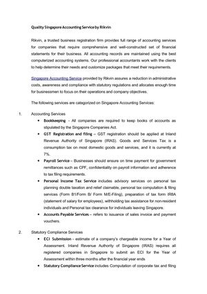 Quality Accounting Service By Rikvin