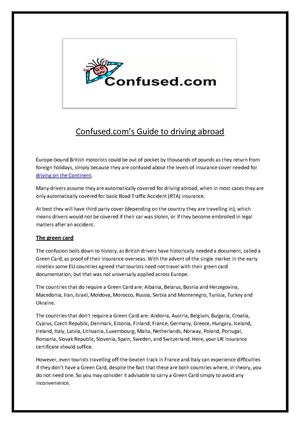 Confused.com Guide to Driving Abroad