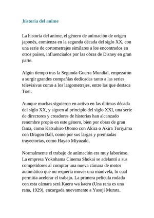 historia del anime