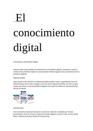 B) Caracteristicas del periodico digital