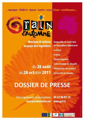 Dossier de Presse du Festival Grain d'Automne 2011