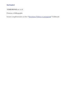Terrorisme de A à Z, citations et bibliographie