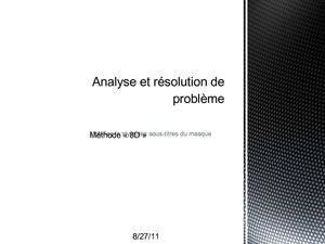 Analyse et résolution de problème 8D