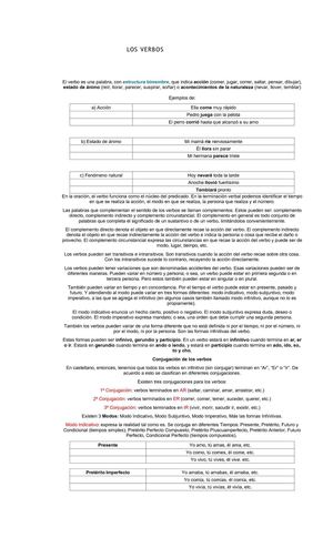 los verbos