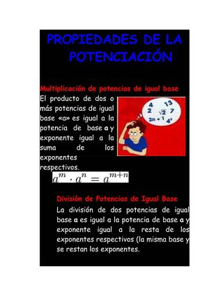 PROPIEDADES DE LA POTENCIACION