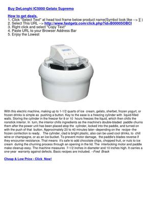 DeLonghi IC5000 Gelato Supremo