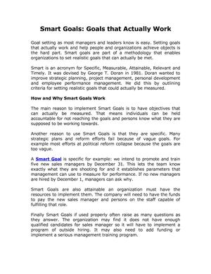 Smart Goals: Goals that Actually Work