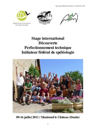 Spéléologie : stage Montrond la Château, juillet 2011