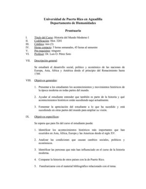 Prontuario de Historia del Mundo Moderno I