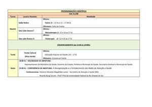 Programação I Mostra de Saúde da Família
