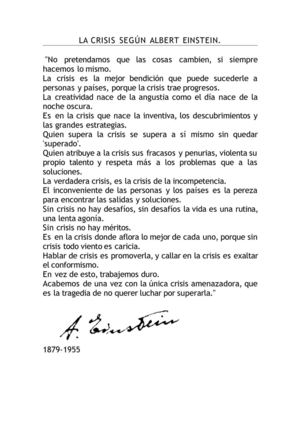 8- LA CRISIS SEGÚN ALBERT EINSTEIN