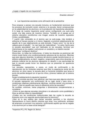 Legajo o legado de una trayectoria