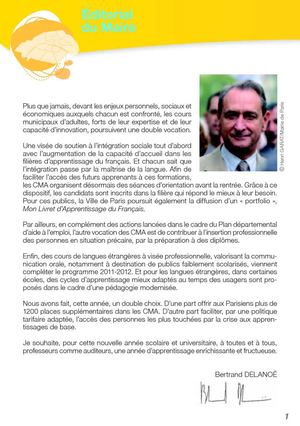Brochure des CMA 2011-2012