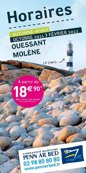 Brochure horaires octobre 2011 - février 2012 iles Ouessant Molene Sein