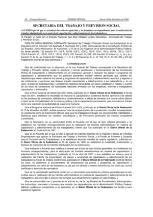 Diario oficial 2004- STPS