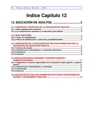 Tema- Sistema educativo Mexicano: educación de adultos