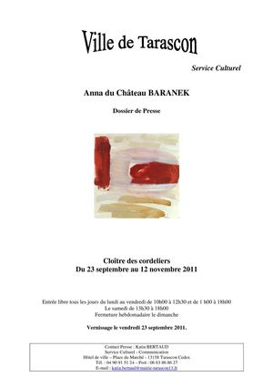 Dossier de Presse -  Expo Anna du Château BARANEK Tarascon 2011