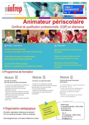 flyer CQP animateur périscolaire