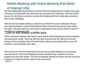 Calaméo - Mobile Banking with Online Banking from Bank of Internet USA