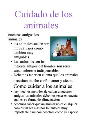 cuidado de los animales