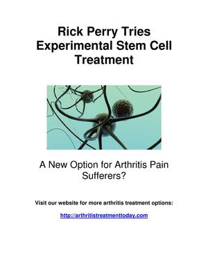 Rick Perry Tries Experimental Stem Cell Treatment 