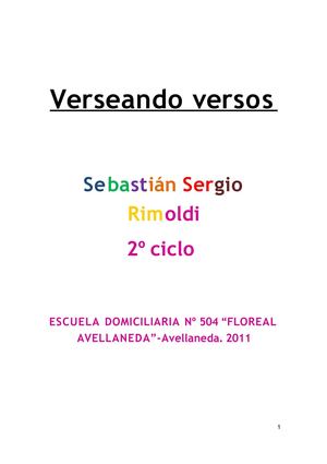 "Verseando versos". Sebastian Rimoldi