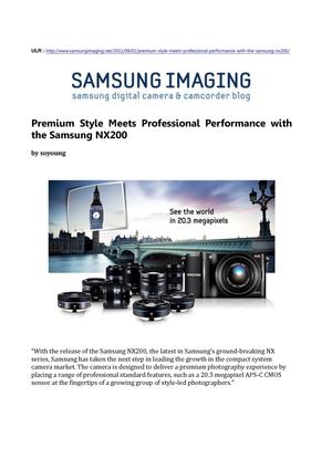 Premium Style Meets Professional Performance with the Samsung NX200