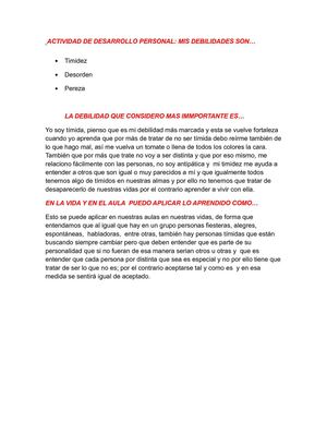 mis debilidades