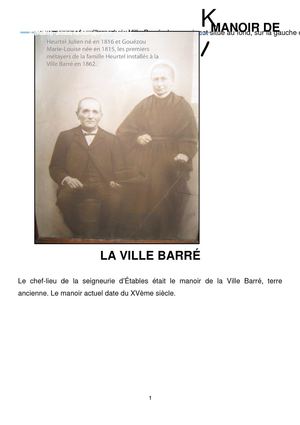 MANOIR  DE  LA  VILLE  BARRE dossier principal final
