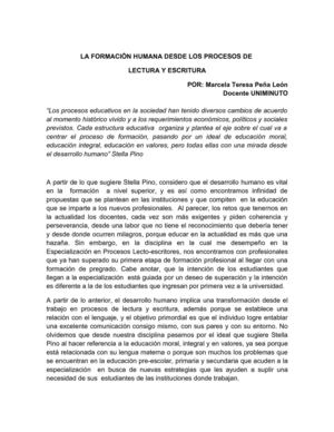 LA FORMACIÓN HUMANA DESDE LOS PROCESOS DE  LECTURA Y ESCRITURA