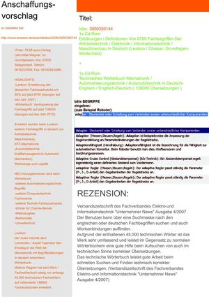 Servogreifer, Serviceroboter, Frequenzumrichter: Anschaffungsvorschlag Leseprobe Lexikon-Fach-Begriffe Mechatronik / Antriebstechnik (Einstieg mechatronische Antriebe)
