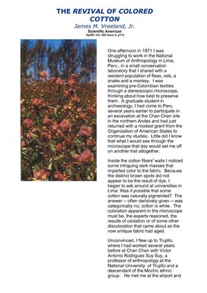 III.B_The Revival of Colored Cotton_James M. Vreeland Jr_Scientific American-1999
