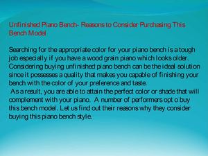 Unfinished piano bench