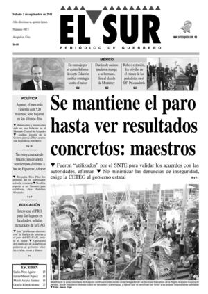 El Sur periódico de Guerrero 03 de Septiembre 2011. Edición Digital