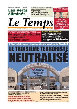 Le Temps d'Algérie Edition du Dimanche 04 Septembre 2011