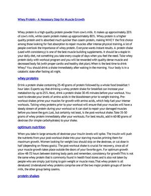 Whey Protein - A Necessary Step for Muscle Growth