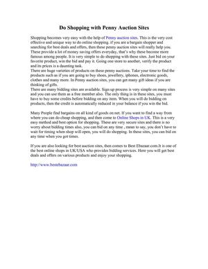 Do Shopping with Penny Auction Sites