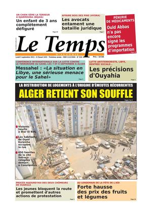 Le Temps d'Algérie Edition du Lundi 05 Septembre 2011