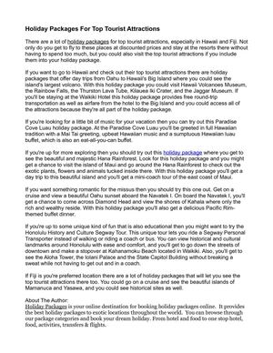 Holiday Packages For Top Tourist Attractions