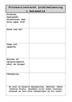 Procesorienteret problemløsning i matematik